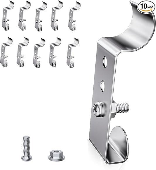 Amuille 10 Pack Vinyl Siding Clips, Vinyl Siding Screws Hooks for Hanging Outdoor Decors, No-Hole Siding Hanger Camera Mount Hook for Blink, Ring, Arlo, Doorbell, Plaques
