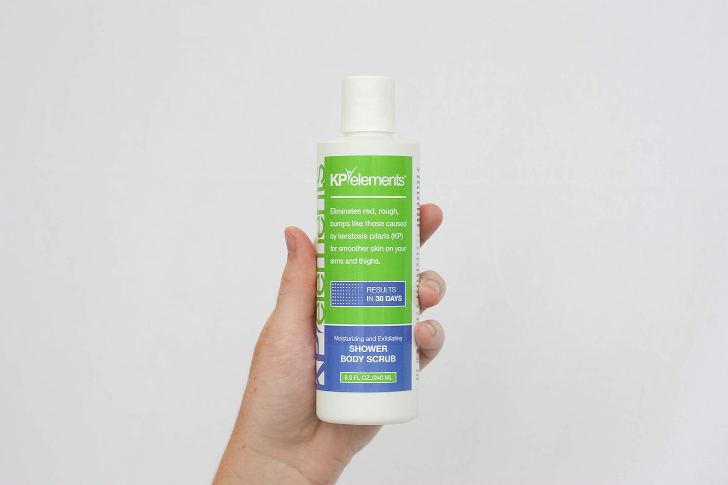 KP Elements Body Scrub (8 fl oz) | Keratosis Pilaris Treatment | Exfoliating Body Scrub and Body Moisturizer for Dry Skin | Helps Reduce Red Bumps | Body Skin Care Product for Men and Women