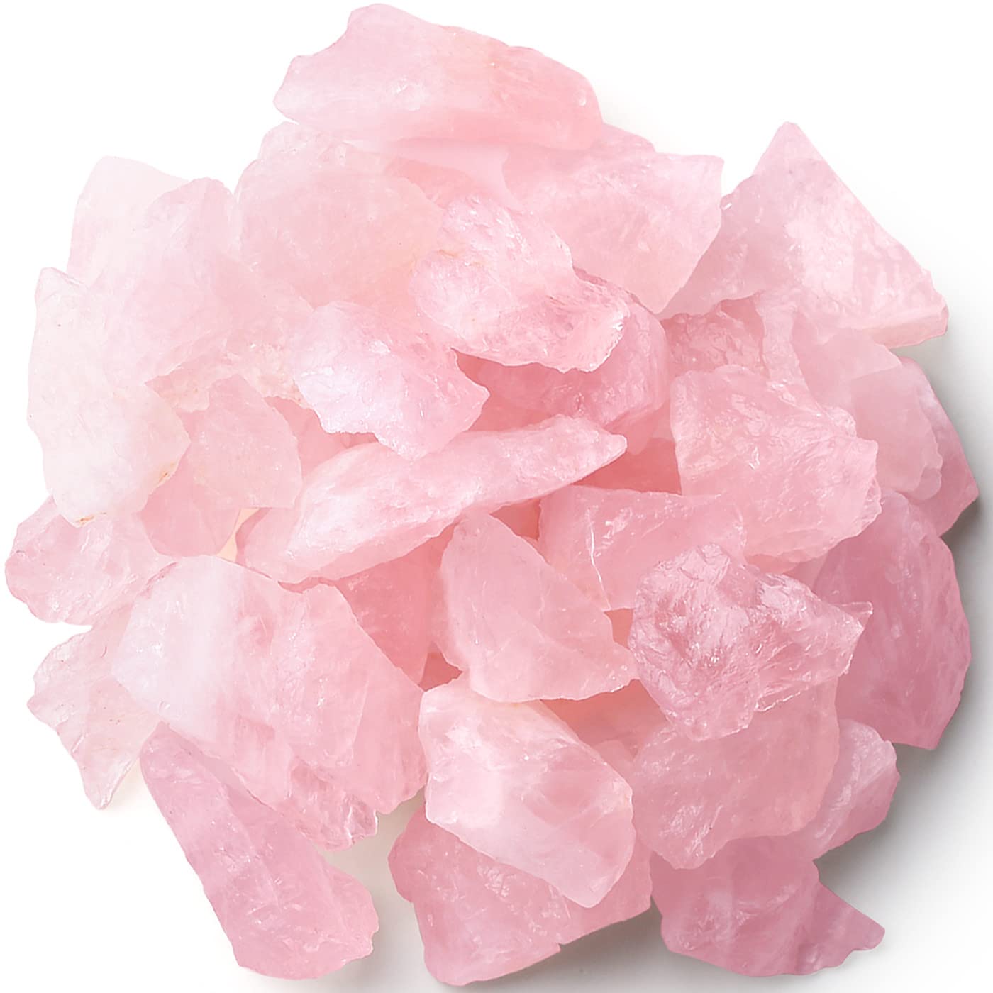 0.9 lbs Rose Quartz Crystals Raw Stones Healing Crystal Quartz Large 1" Bulk Rocks Gemstones for Tumbling Cabbing Fountain Decoration Polishing Wicca Reiki 400G Rough Quartz
