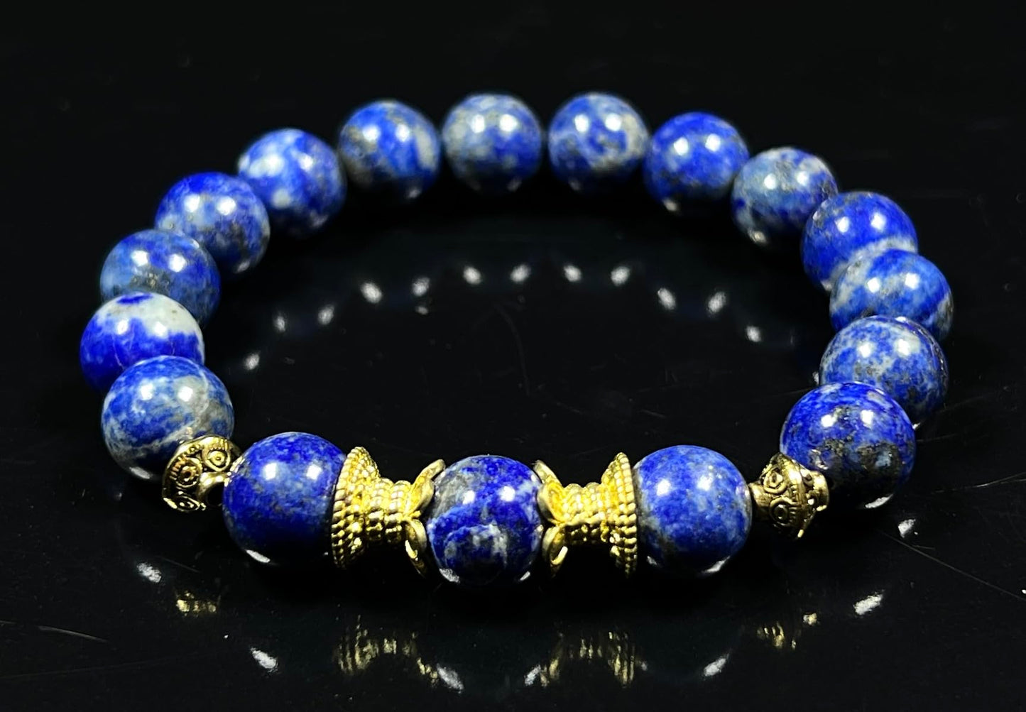 AWAKEN YOUR KUNDALINI Lapis Lazuli Stretch Bracelet – Truth, Wisdom & Chakra Energy, 10mm