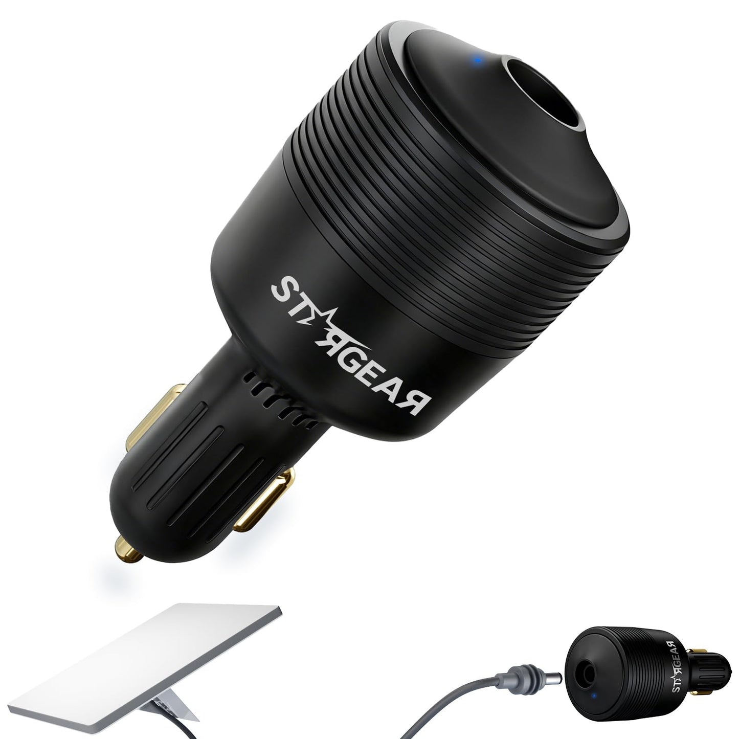 STARGEAR Starlink Mini Car Adapter 12V to 24V DC Step Up Converter with 60W Car Cigarette Lighter Adapter, Starlink Mini 12V Adapters Supports 16 AWG Official 30M, Ideal for RV, Boat, Trailer（Black）