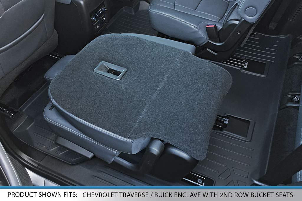 SMARTLINER Custom Fit Floor Mats 3 Row Liner Set Compatible with 2018-2023 Chevrolet Traverse