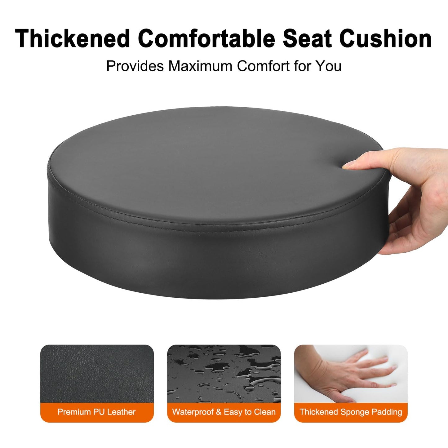 JOSTZHXIN Rolling Stool Height Adjustable Round Swivel Stool for Tattoo Salon Spa Massage, Home Office Chair