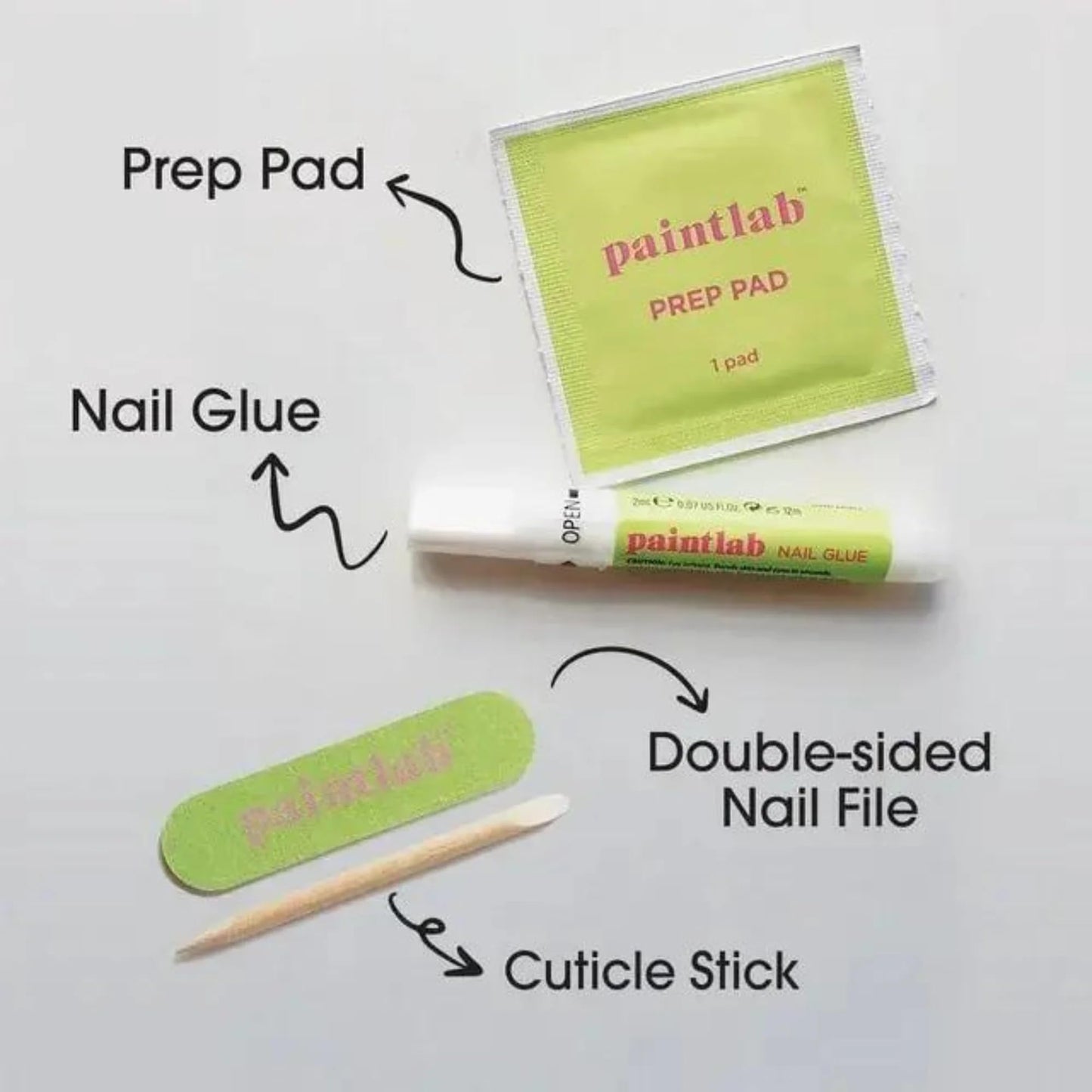 PaintLab Press On Nails - Black Noir Matte Short Almond Fake Nails, 30 Nails in 15 Sizes with Glue, Reusable Salon Quality Press On Nails