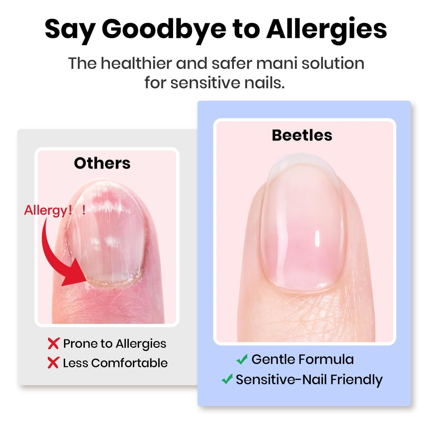 Beetles 3Pcs 15ml HEMA-Free Nail Prep & Glue Set, Professional Protein Nail Prep Acid-Free Dehydrate Bond Primer, TPO Free 9 in 1 Nail Glue Gel for Nail Tips Clear Press On Nails Nail Extension