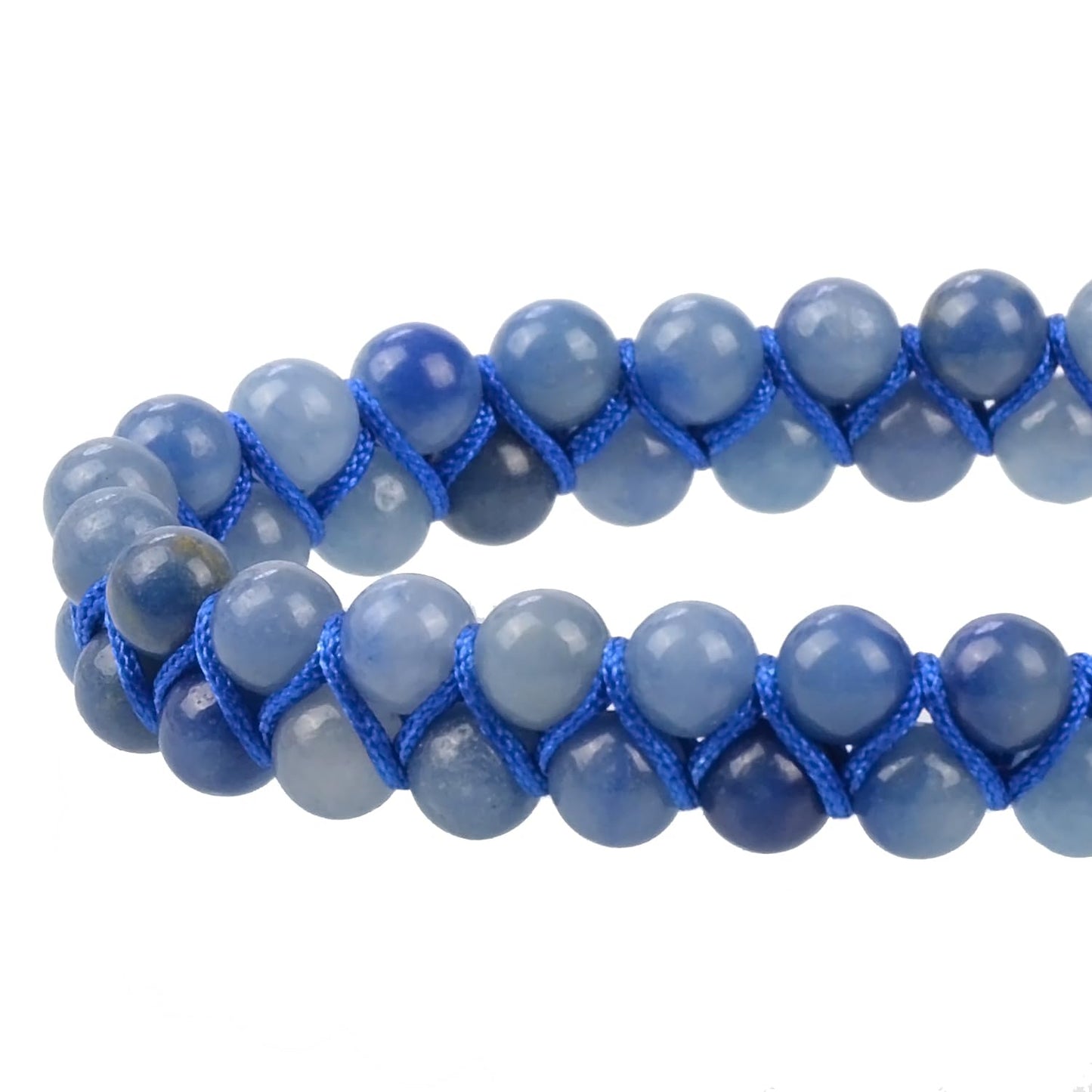MASSIVE BEADS Double Layer Stone Chakra Healing Crystals Bracelet Yoga Beads Meditation Relax Anxiety Bangle for Unisex Women Men (Blue Quartz, 6mm)