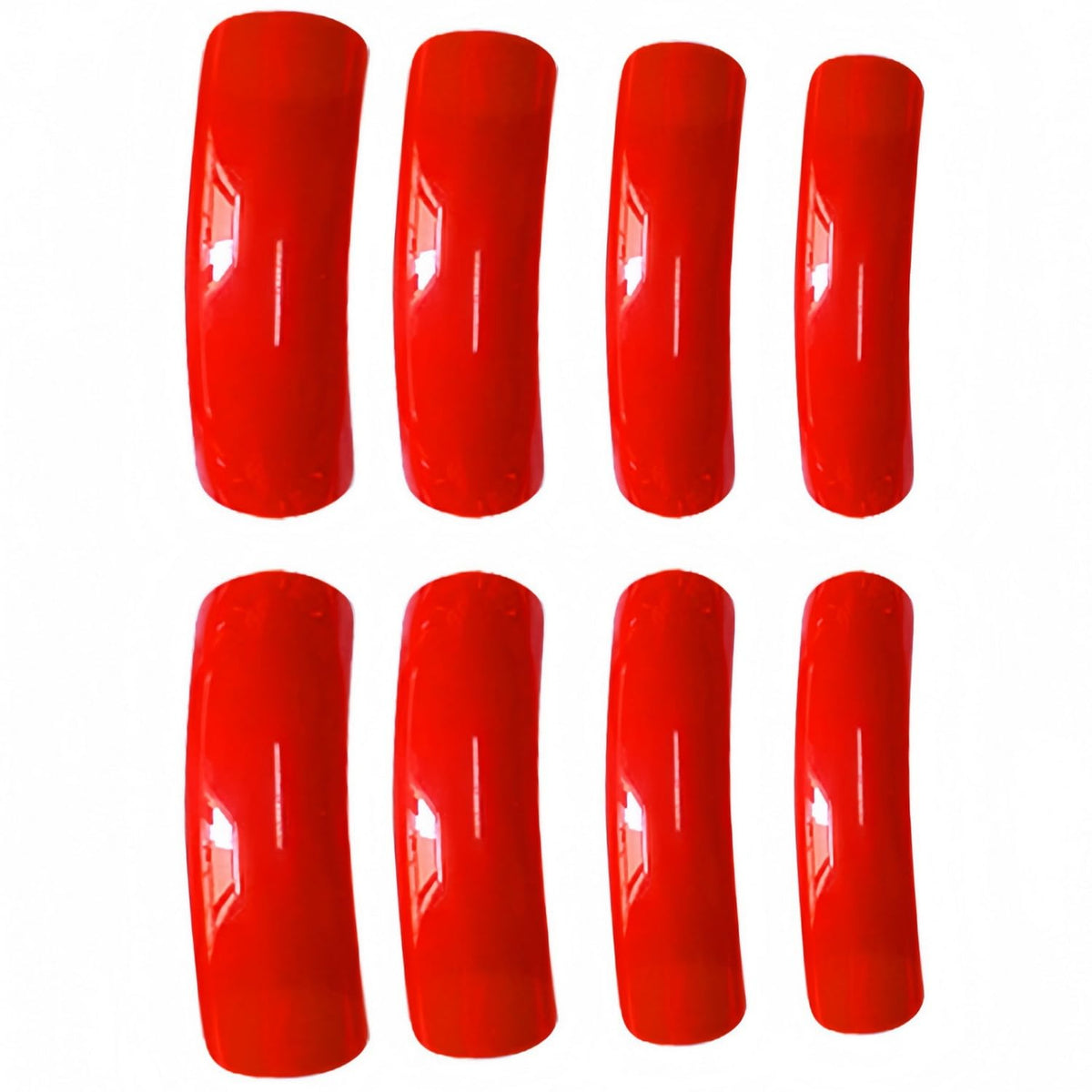 Curved Press on Nails Extra Long Fake Nails Red Full Cover Square Stick on Nail Glossy Acrylic Glue on Nails Curve Finger Manicure for Women Girls Art DIY False Nail 24pcs