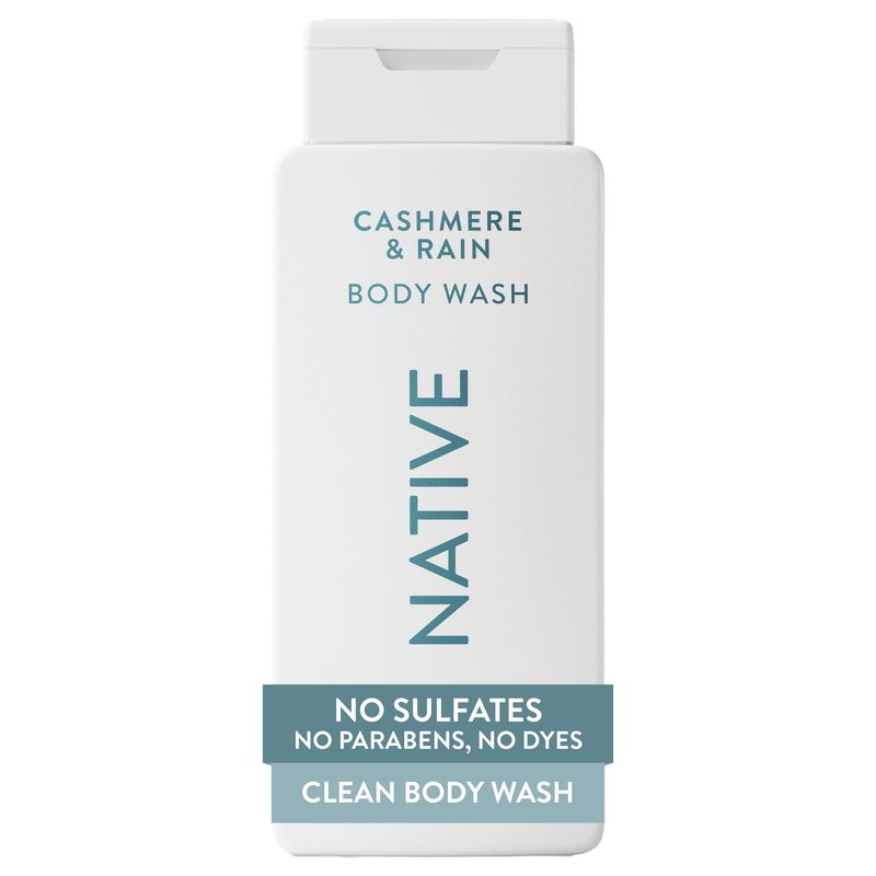Native Cashmere & Rain Scent 24-Hr Refreshing Clean Body Wash for Men & Women, for All Skin Types Incl. Sensitive, Leaves Skin Feeling Clean & Soft, Free of Phthalates, Sulfates & Parabens, 18 oz