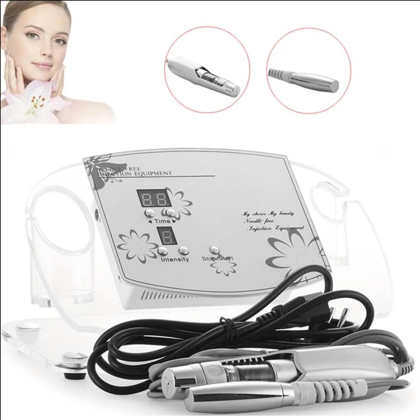 2in1 Needle-Free Electroporation Device Facial Skin Rejuvenation Beauty Machine - Skin Whitening & Moisturizing Tightening Anti Aging Device