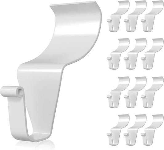 Booda Brand Vinyl Siding Hooks for Hanging (12 Pack), No Nails & Screws Needed Siding Hooks Vinyl Siding Clips, Heavy-Duty Stainless Steel Siding Hangers for Hanging Wreaths, String Lights, White