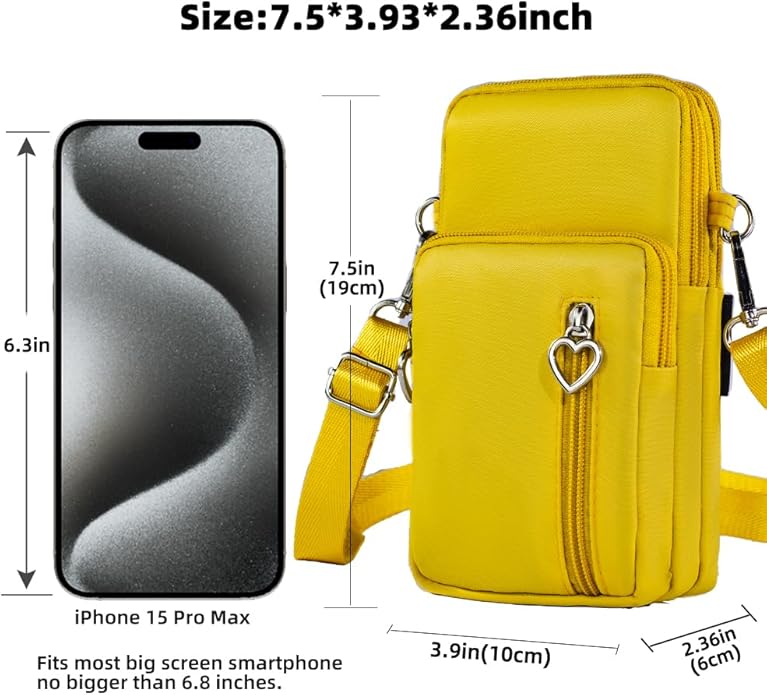 JANKS Small Crossbody Bag for Women - Mini Phone Purses with Crossbody Strap and Wallet - Nylon Arm Bag