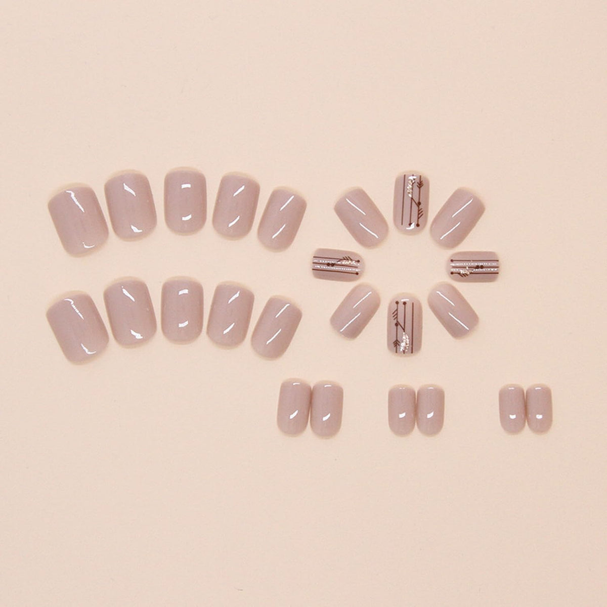 Fall Press on Short Square Fake Nails With Glitter Designs - Nude Stick on Full Cover Acrylic Nature Glossy Autumn False Nails - Glue on DIY Art Manicure Kit for Women Girls