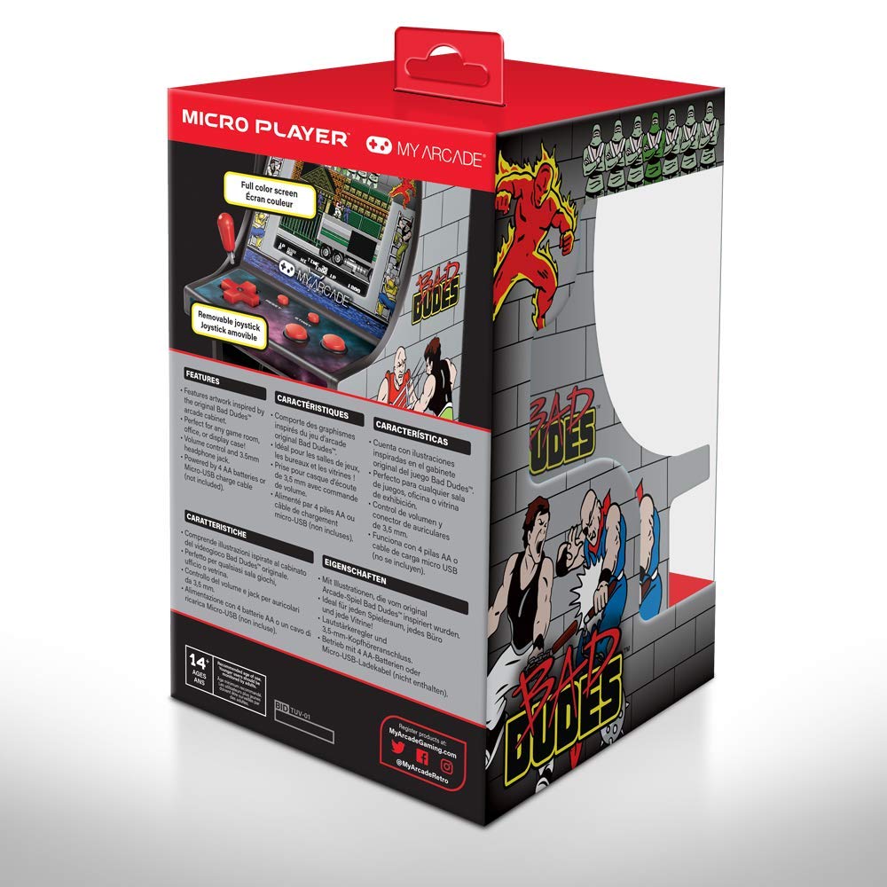 My Arcade Bad Dudes Micro Player - 6.75 Inch Mini Retro Arcade Machine Cabinet - Licensed Collectible