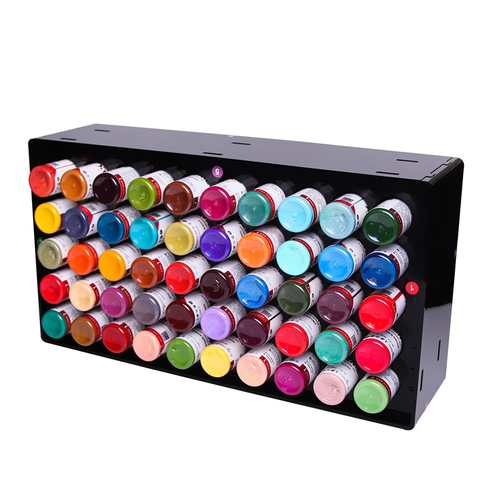 JZsmpmu Acrylic Tattoo Ink Holder Stand,50 Bottle Ink Assembly Display Rack,1oz Tattoo Ink, Tattoo Organizer For Ink, Tattoo And Nail Studio Storage, Wall-Mountable