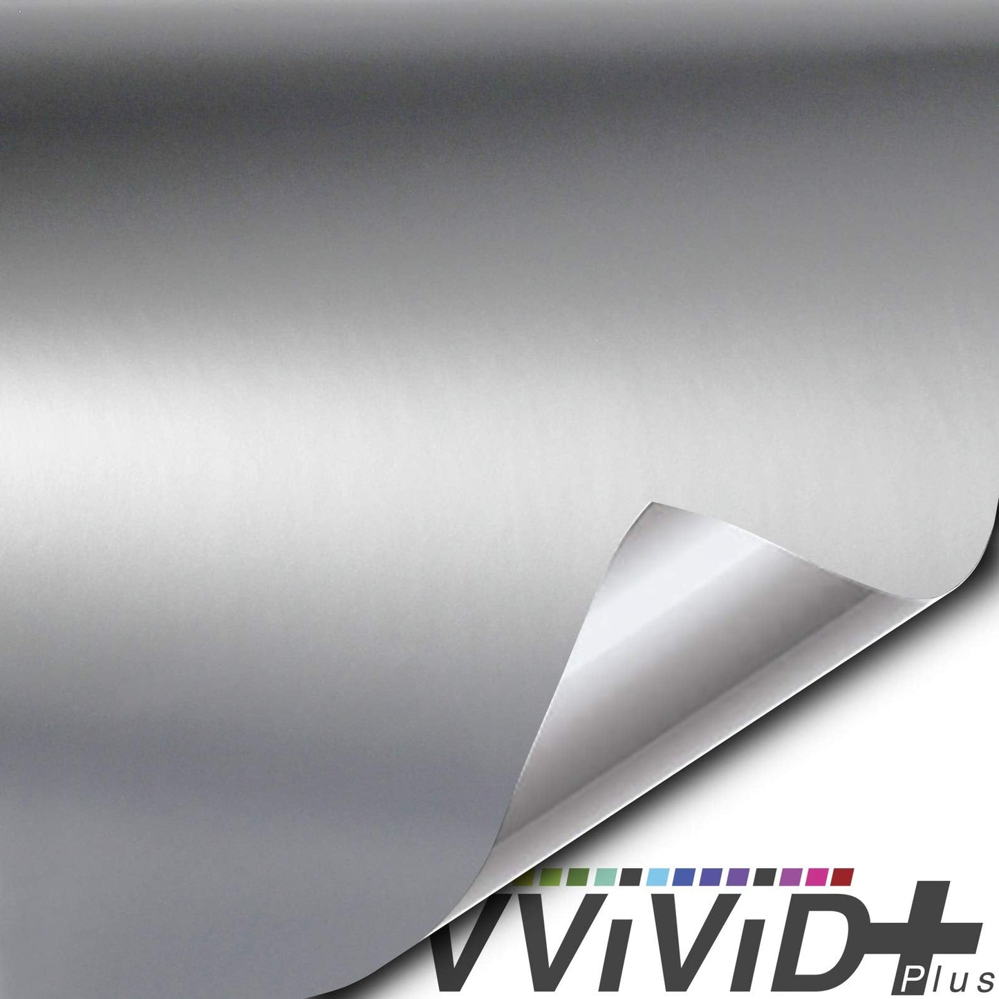 VViViD+ Premium Satin Semi-Gloss White Aluminum Adhesive Vinyl Wrap Roll (50ft x 5ft)
