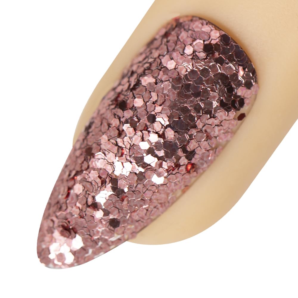 Young Nails Art Glitters - Premium Loose Nail Glitter Powder for Acrylic Nails & Gel Nails, Nail Sequins, Nail Sparkles, Nail Art Powder, Fine & Chunky Glitter, Durable, Or Else, 1 oz