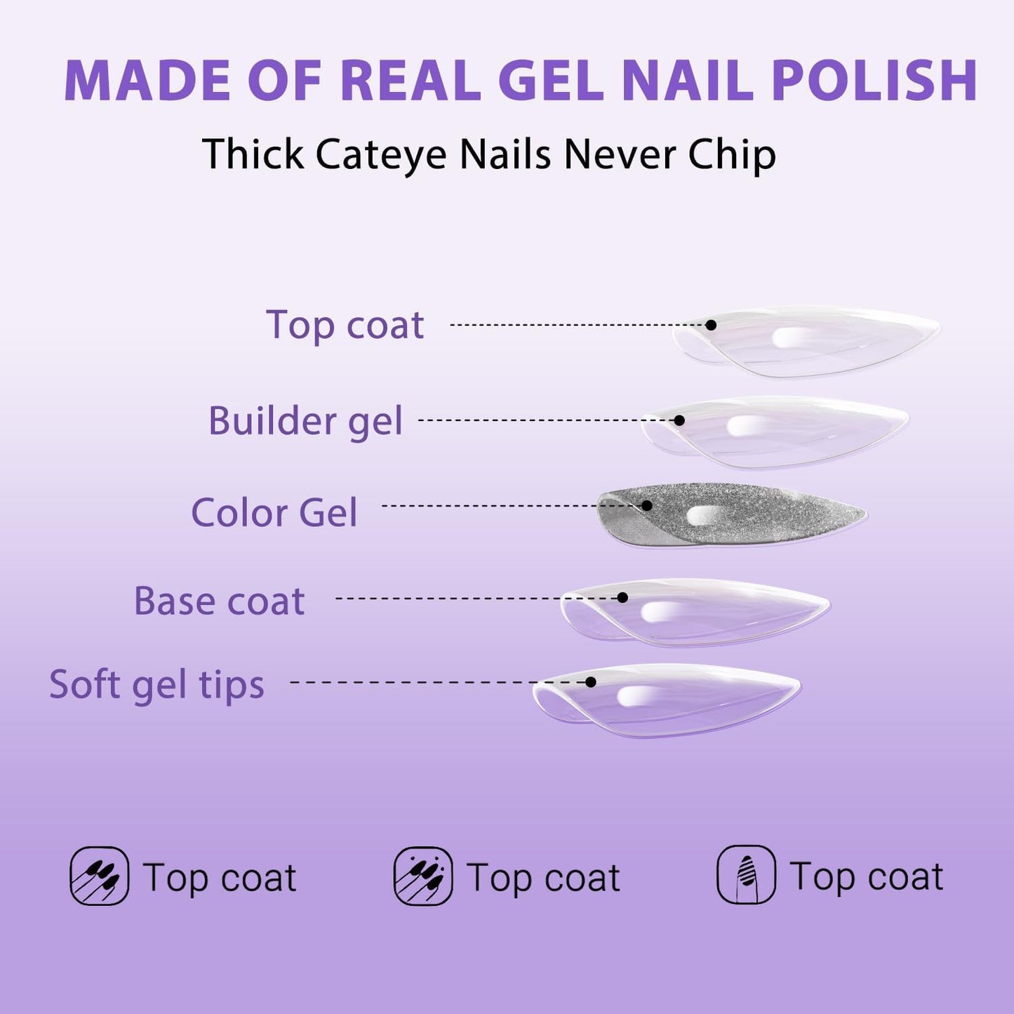 Cat Eye Black Gold Press On Nails Medium Short Almond Shaped - 30Pcs Stiletto Fake Nails Acrylic Press ons Natural Thick Gel Nails Short Glue on Nails Opaque Glitter False Nails for Women No Glue