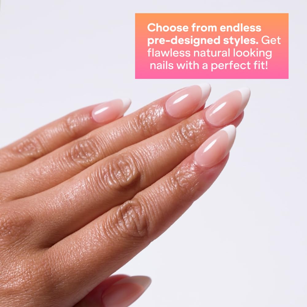 YN Young Nails Press On Nails - Glue On Fake Nails for Women,Medium Oval Shape, Includes Nail Glue, File, Tabs, Quick and Easy Application (Moonbeam Fade)
