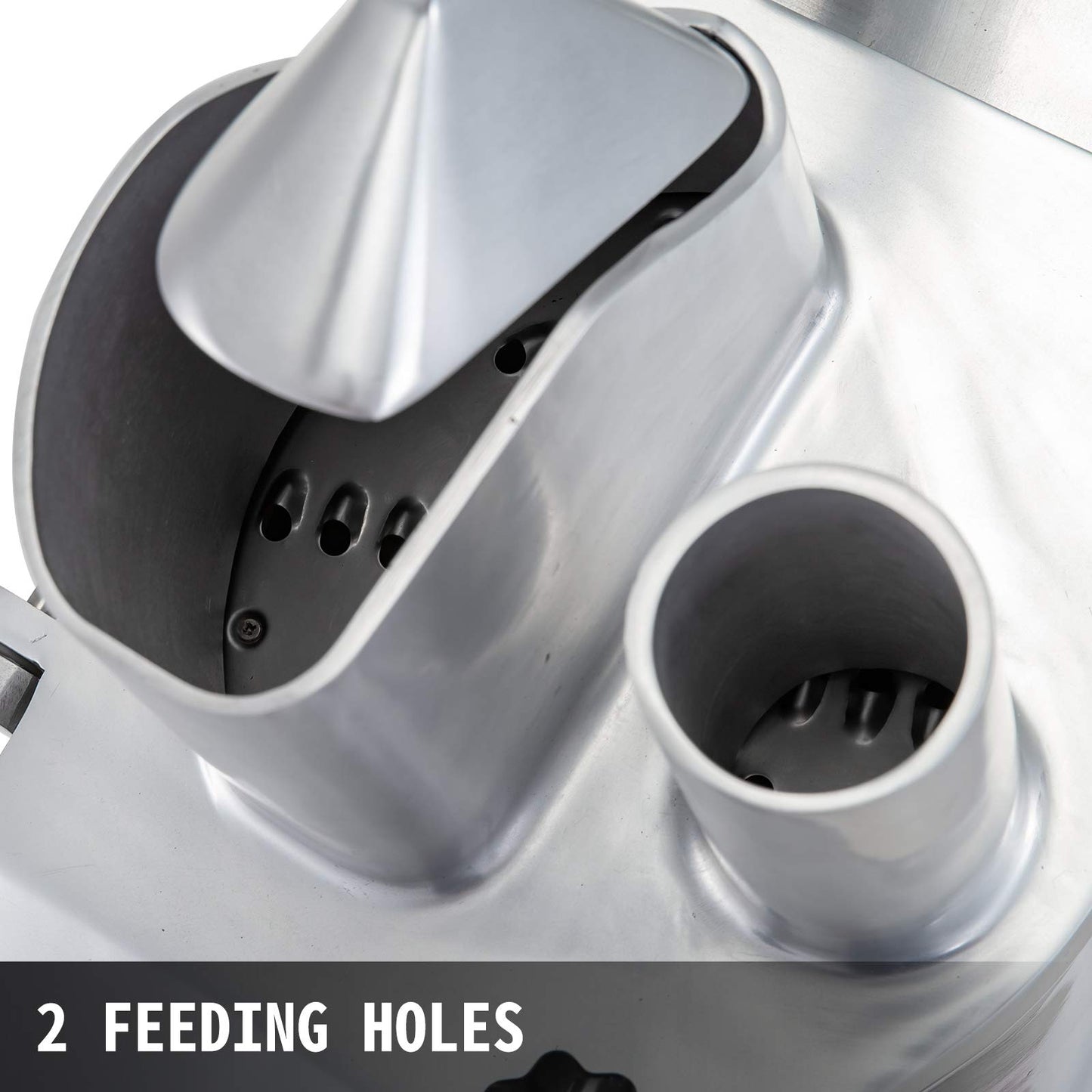 VEVOR Commercial Food Processor 2 Feeding Holes, 550W Electric Vegetable Slicer 1600 RPM, Stainless Steel Vegetable Processor Detachable 6-blades, 3mm/4mm/7mm Shred, 2mm/4mm Slice