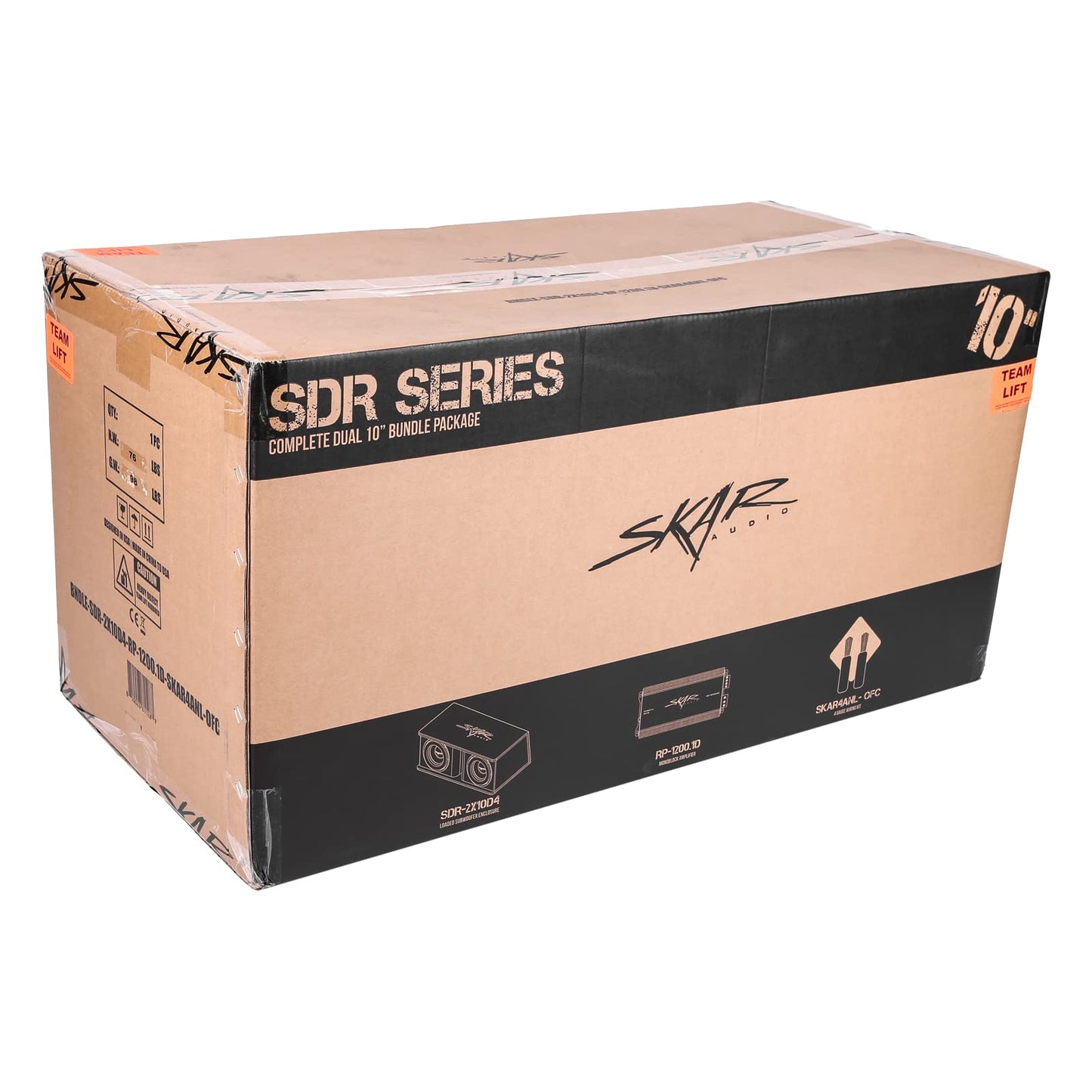 Skar Audio Dual 10" Complete 2,400 Watt SDR Series Subwoofer Bass Package - Includes Loaded Enclosure with Amplifier