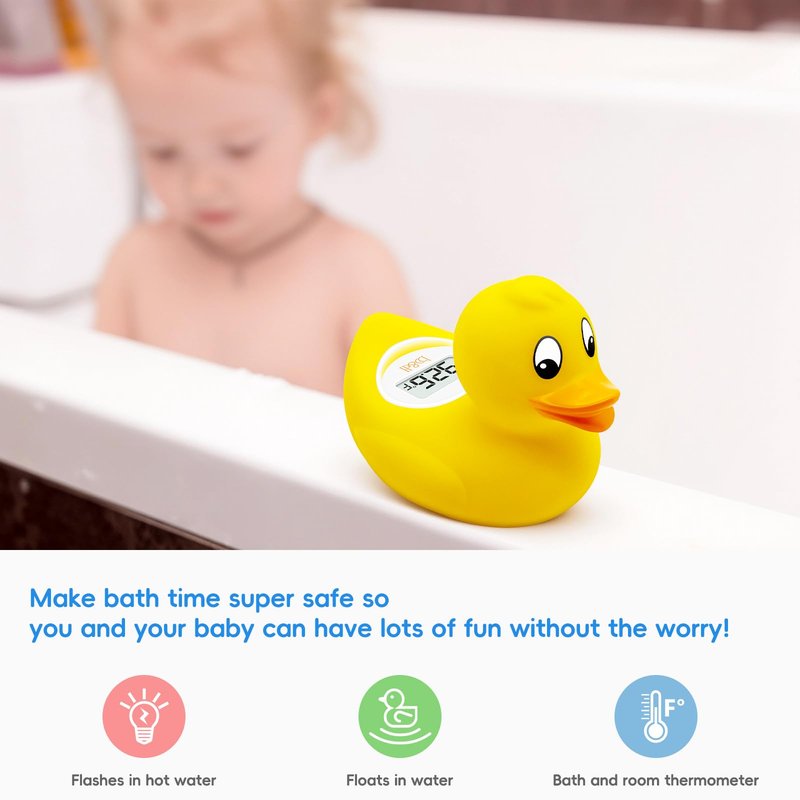 b&h Digital Duckling Baby Bath Thermometer, Infant Safe Floating Water Temperature Thermometer and Baby Bath Time Toy – Easy to Read Display | BPA-Free