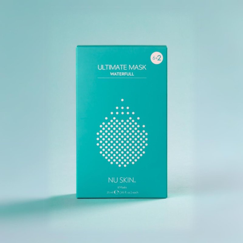 Nu Skin Ultimate Mask Waterfull - Botanical Eucalyptus Microfiber Hydration, Transparent Face Mask | Adhesive Skin Care Mask, Maximum Moisturization, Mask for Soft, Supple Skin (8 masks)