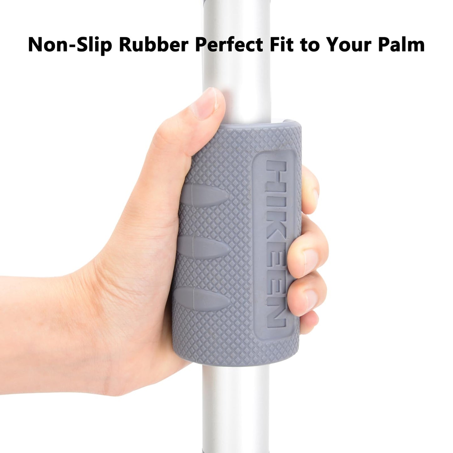 Hikeen Thick Bar Dumbbell Grips,Non Slip Hard Rubber Barbell Grips,Grips for Weight Lifting, Muscle Building-2" Outer Diameter"