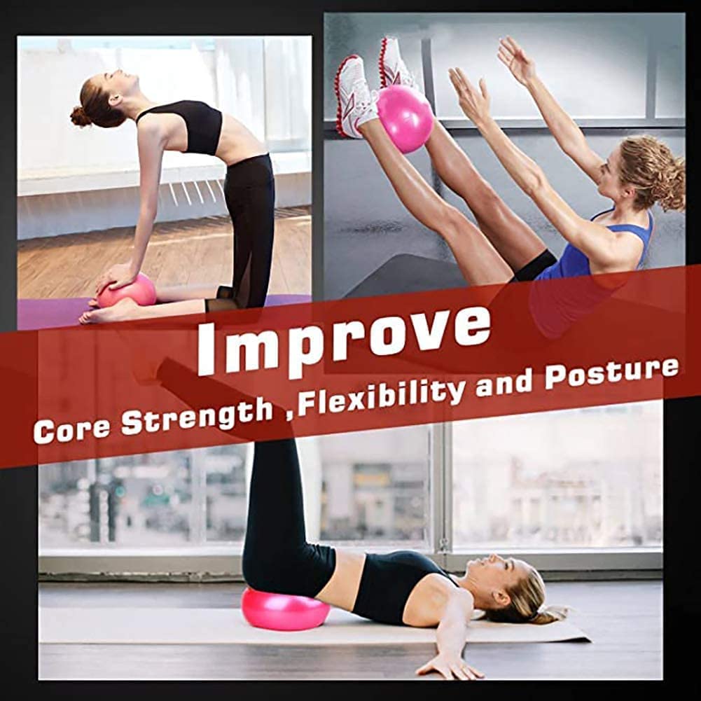 BAIMAN Mini Pilates Exercise Yoga Ball, 6 Inch Small Inflatable Exercise Yoga Ball,Core Training and Physical Therapy Equipment, with Pump(Black,6 Inch)