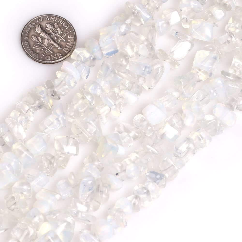 HAAMIIQII 5-8mm Opalite Chips Beads Irregular Chip Stones Loose Gemstone Beads Energy Healing Beads for Jewelry Making Strand 30 Inch