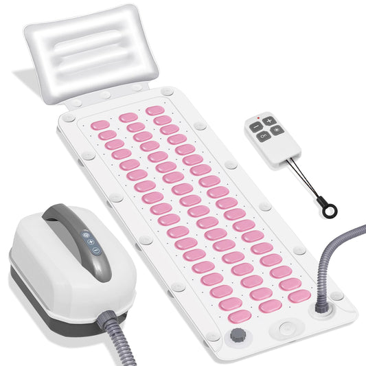 Electric Bubble Massage Mat with Pillow for Bathtub - Portable Spa Bubble Bath Massager, 6-Speed Adjustable Jet Spa & Remote Control, 13 Suction Cups, 74 Air Jets for Full-Body Relaxation