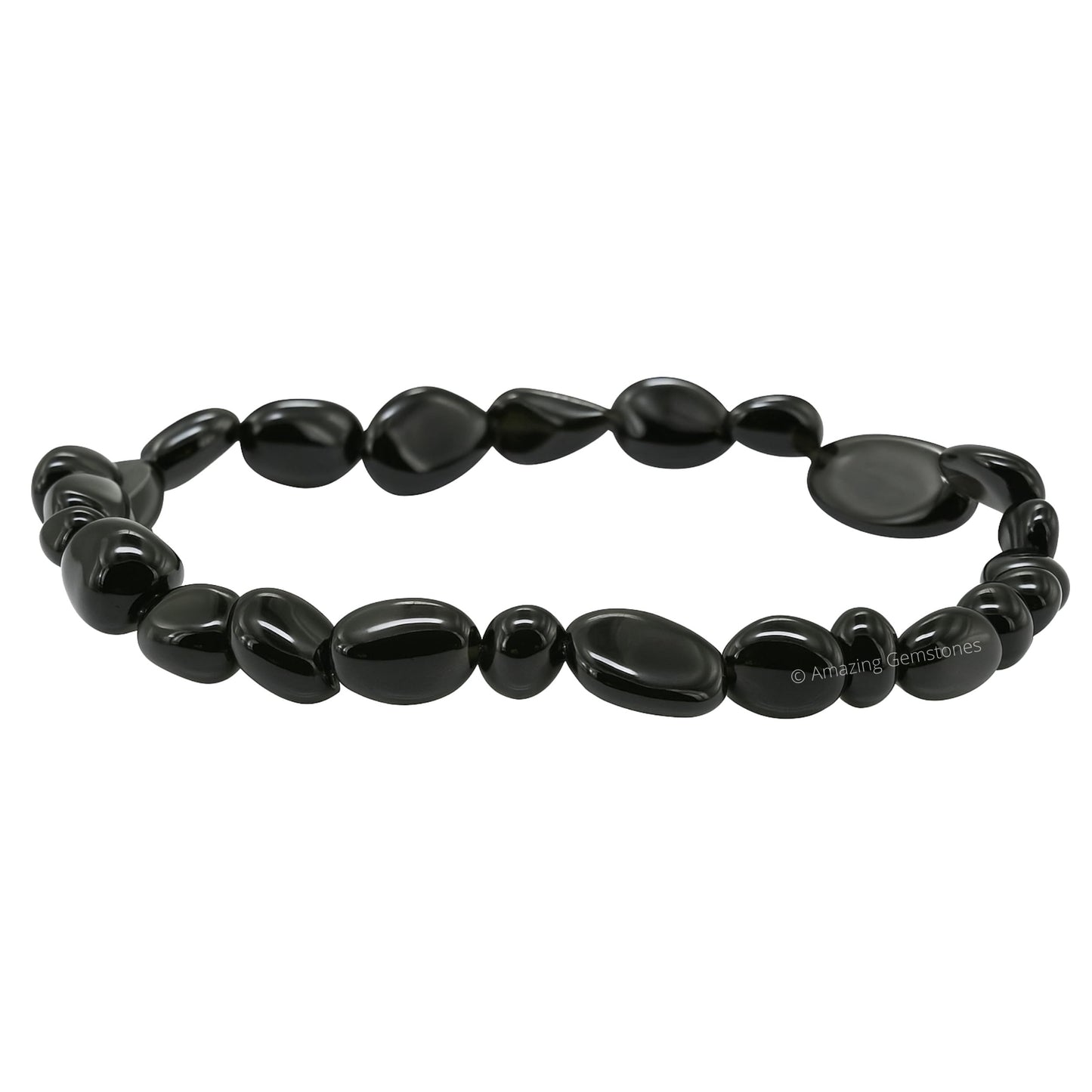 Amazing Gemstone Black Obsidian Bracelet for Women Men's Gifts - Chakra Protection Mens Bracelet - Black Obsidian Crystal Tumbled Stone Bracelet Gemstone Beaded Pulseras Para Hombres Mujer Christmas