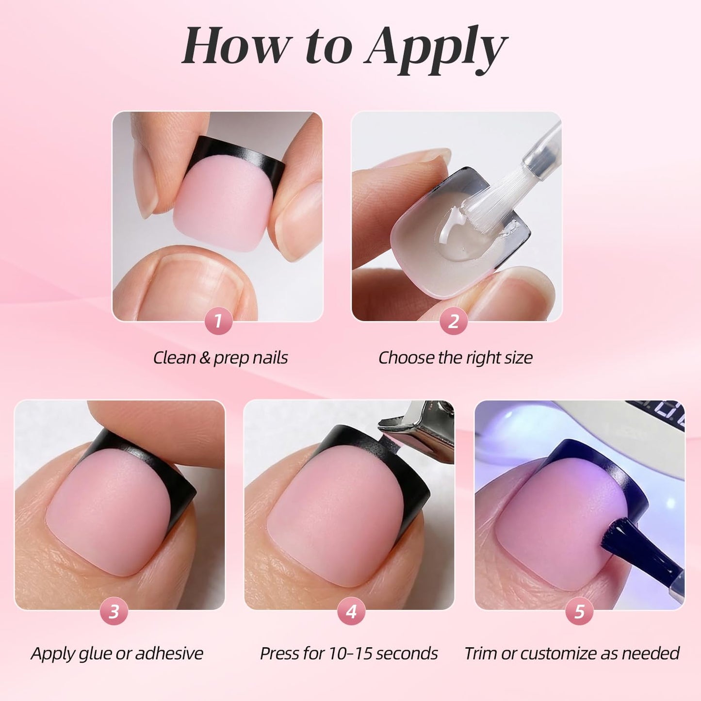 Leefrei Press on Toenails for Women, Short Square Pre-designed Matte White French Tip Toe Press on Nails Fake Toe Nails for DIY, 15 Sizes 150 pcs Glue on Toe Nail Tips Extensions (TPSN05)