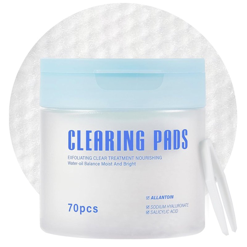 Shodu Salicylic Acid Toner Pads Face Care, Gentle Pore Shrinking Face Exfoliator Toner Pads, Soothing Skin Care Dual Texture Salicylic Acid Pad, Oil Control Deep Cleansing Facial Cotton (Pack of 70)