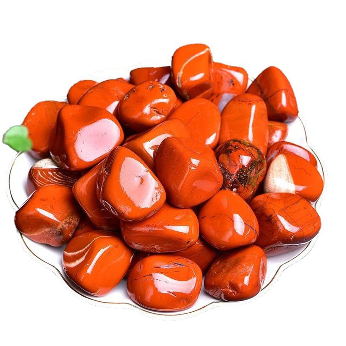 Red Jasper Healing Crystal Stones, 1.25-2.0" Large Reiki Healing Gemstones Natural Tumbled Polished Stones for Energy Witchcraft Therapy Meditation