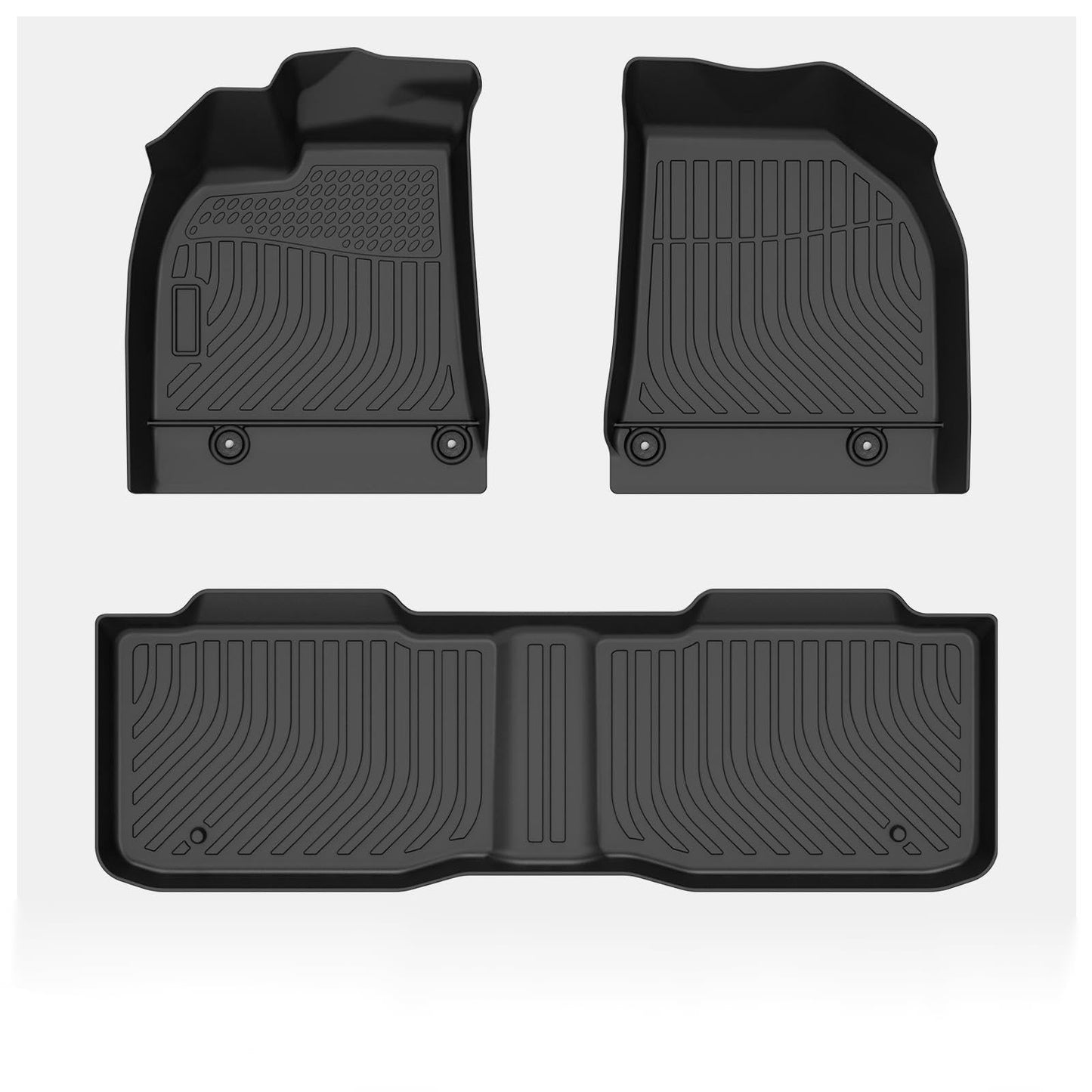 Floor Mats Car Mats for 2025 Lucid Air (Touring/Pure w/Anchor Posts Only) – Custom Fit All-Weather TPE Car Mats, Laser-Measured Full Set for 1st & 2nd Rows, Max Coverage, Durable, Odorless Car Mats