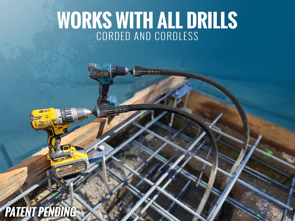 TEMCo Cordless Concrete Vibrating Tool, Drill-powered Concrete Vibrator