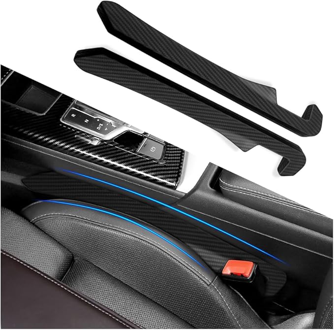 IHOTDER 2PCS Car Seat Gap Filler,Super Flexible Car Side Seat Gap Filler CCar interior Accessories,Universal Car Organizer Between Seats for Tightly Filling Seat Gaps(Carbon Fiber/2PCS)â¦