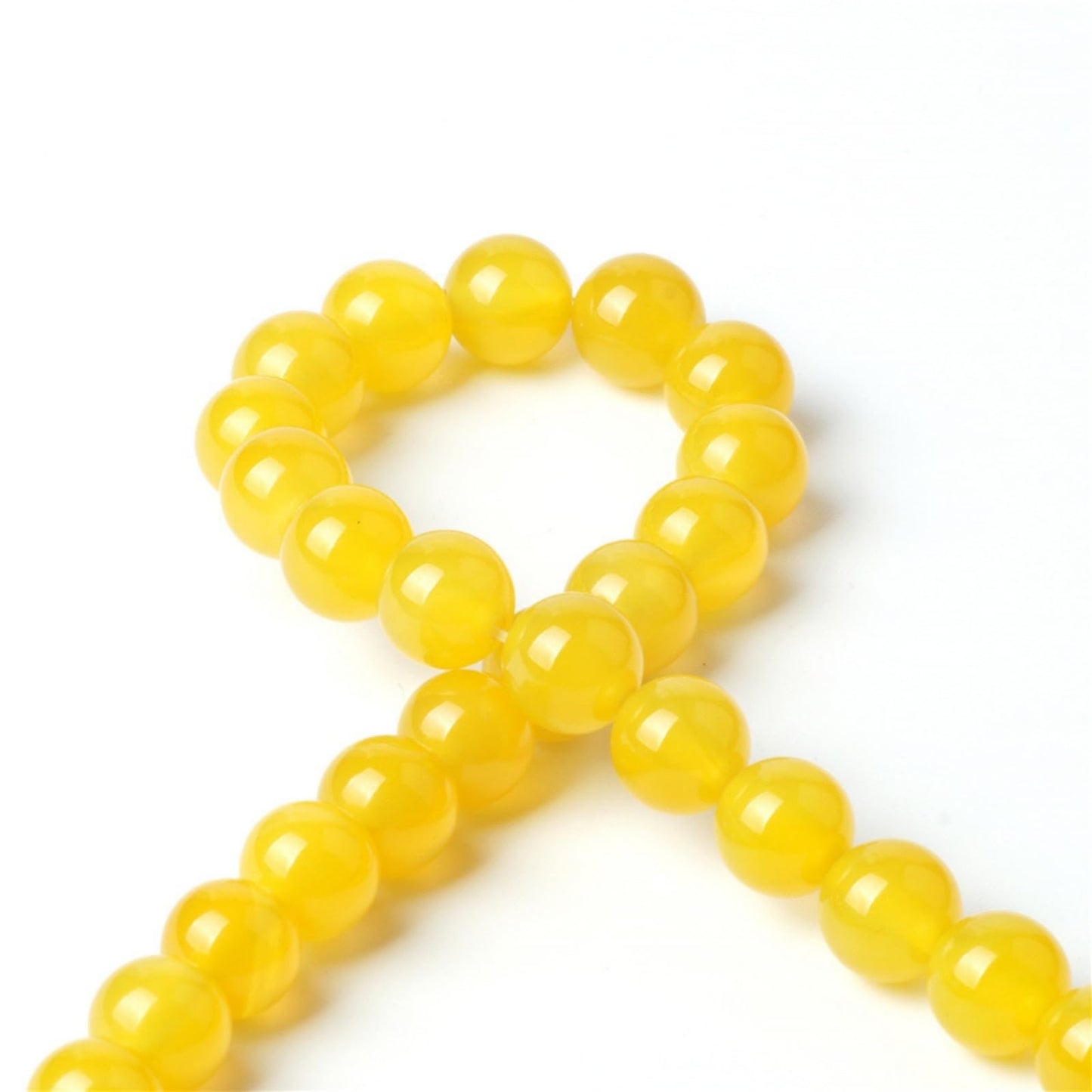 100Pcs Natural Stone 8mm Yellow Agate Round Loose Gemstone Energy Healing Beads Hole Size 1mm DIY Smooth Beads for Bracelet Necklace Earrings Jewelry Making