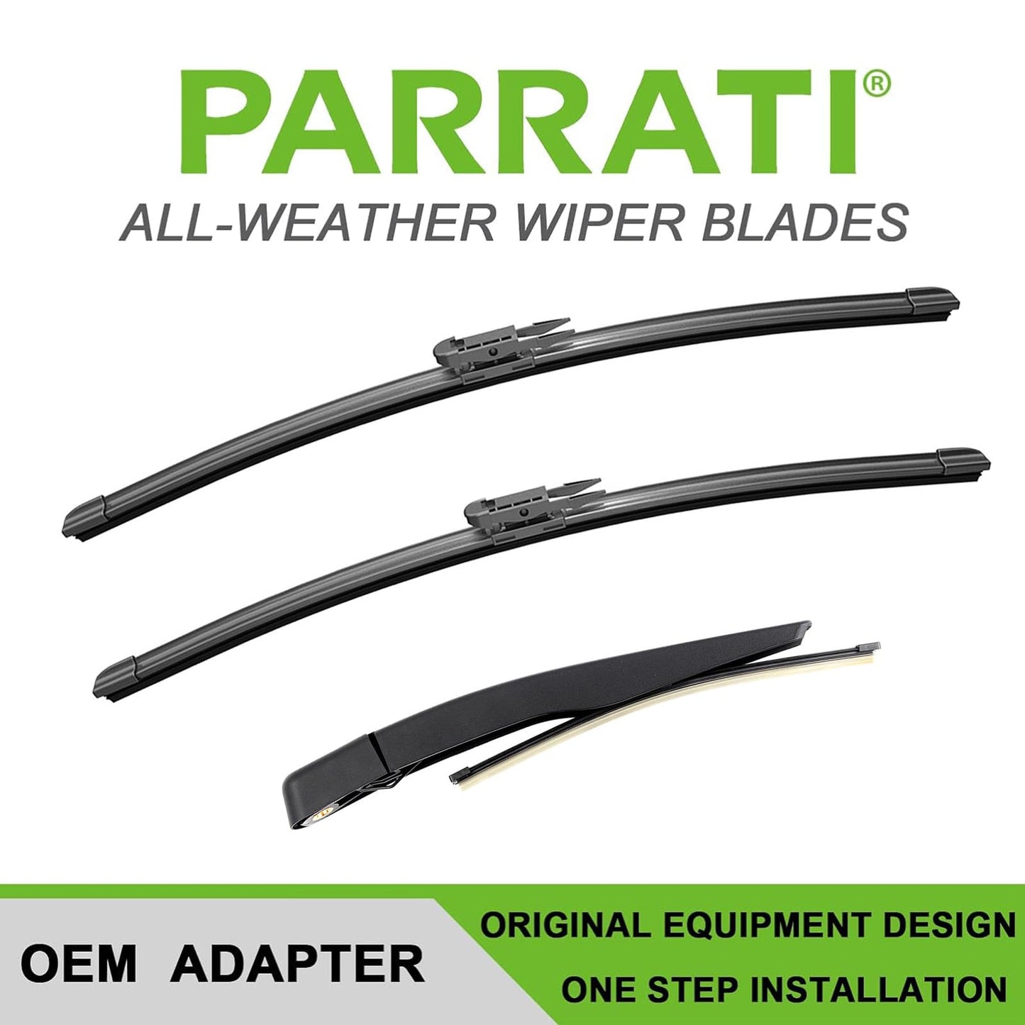 PARRATI® Premium Windshield Wipers with Rear Wiper Blades Arm Replacement for 2023-2011 Ford Explorer,All-Season Automotive Wipers,Easy to Install 26"+22"+11"(Set of 4)