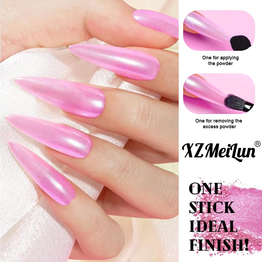XZMeiLun Chameleon Chrome Nail Powder, Big-Capacity0.8g Aurora Yellow Turns Purple Mermaid Aurora Powder Pigment Pearlescent Nail Art Glitter Decoration, Can mixed With Builder Gel Nail Polish For Use