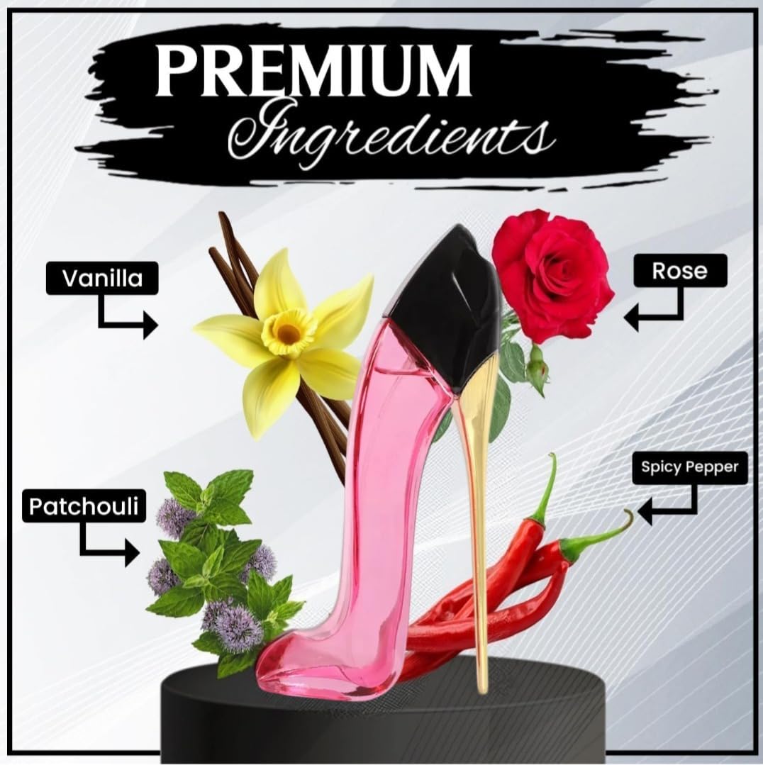 Viaan Krishna Fantasy Girl Mini High Heel 4-Piece Perfume Set for Women – Desire, Pink Rose, Blush & Ambition – 30ml (1 fl.oz.) Each – Luxury Novelty Heel Bottle Perfume Gift Scent