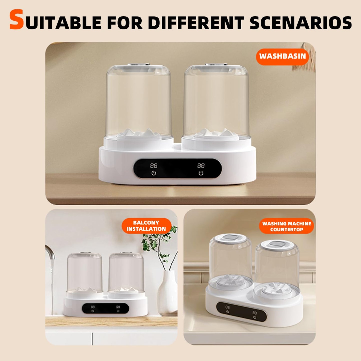 Underwear Washer, Mini Washing Machine 2L Portable Washer with Digital Timer Display for Socks, Saliva towels, Suitable for Apartments, Hotels, Travel and Gift (Single cup)