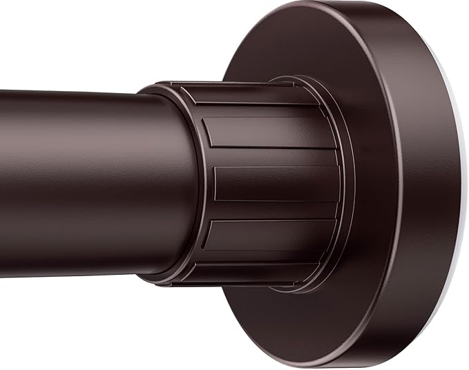 Ausemku Shower Curtain Rod 32-94 Inch Adjustable - 1 Inch Diameter Heavy Duty No drill Spring Tension Shower Rod, Non-Slip Rustproof Telescopic Rod for Bathroom, Brown