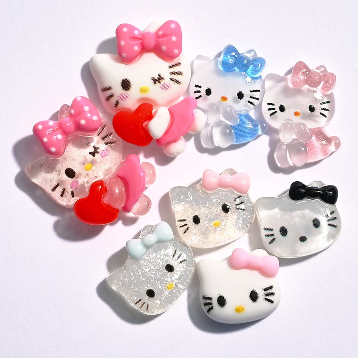 40 Pcs Cute Nail Charms for Acrylic Nails Resin Design Cartoon Nail Rhinestone Anime Kawaii Nail Charms Cute Nail Jewelry Accessories DIY Craft Phone Case Decoration 0.55 * 0.43 inch
