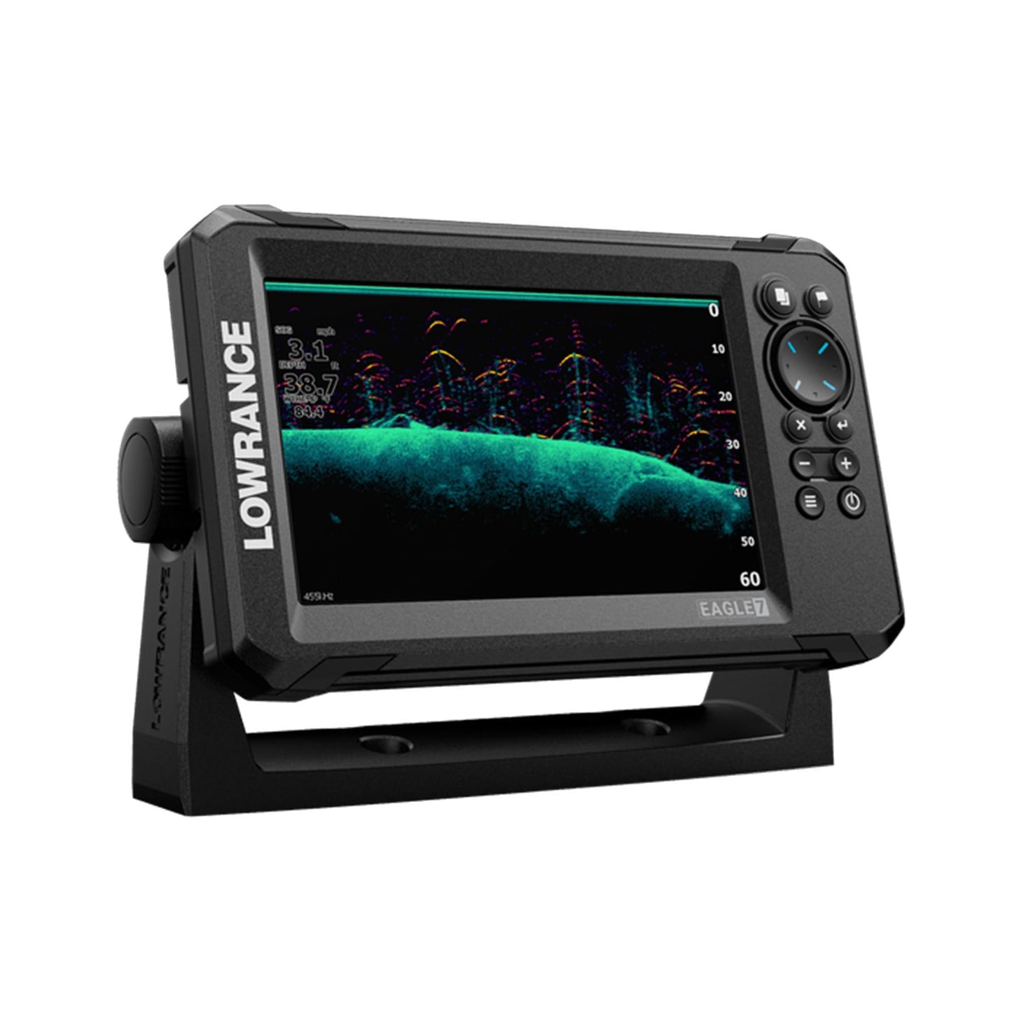 Lowrance Eagle 7 FishFinder/Chartplotter with SplitShot HD Transducer and Preloaded C-MAP Inland Charts, 7-inch IPS Screen, Black, 000-16114-001