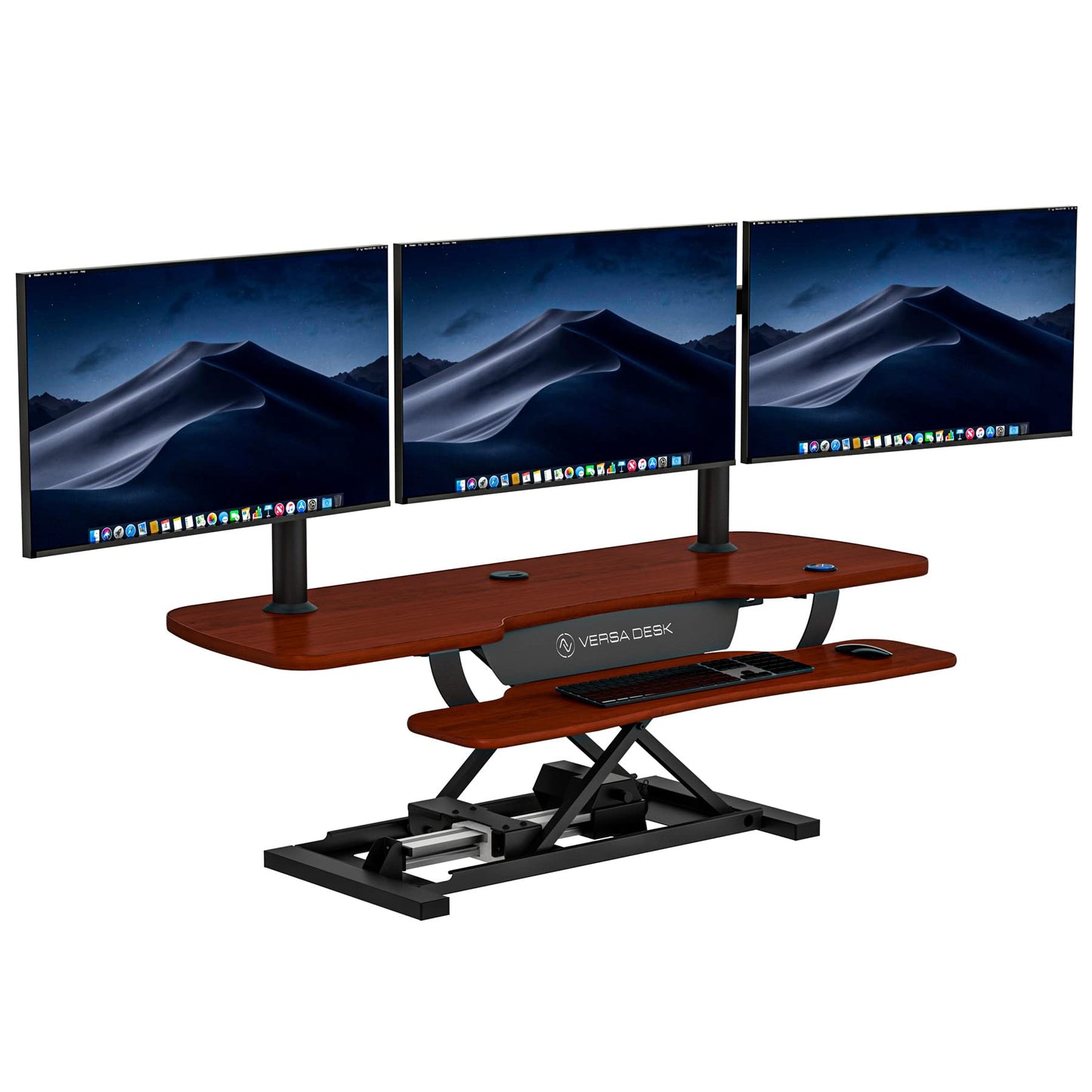 VERSADESK 48 Inch Electric Height Adjustable Ergonomic Desk Converter, PowerPro™ Height Standing Desk Riser, Keyboard Tray, Built-in USB Charging Port, Sit Stand Workstation, Hold 80 lbs, Cherry