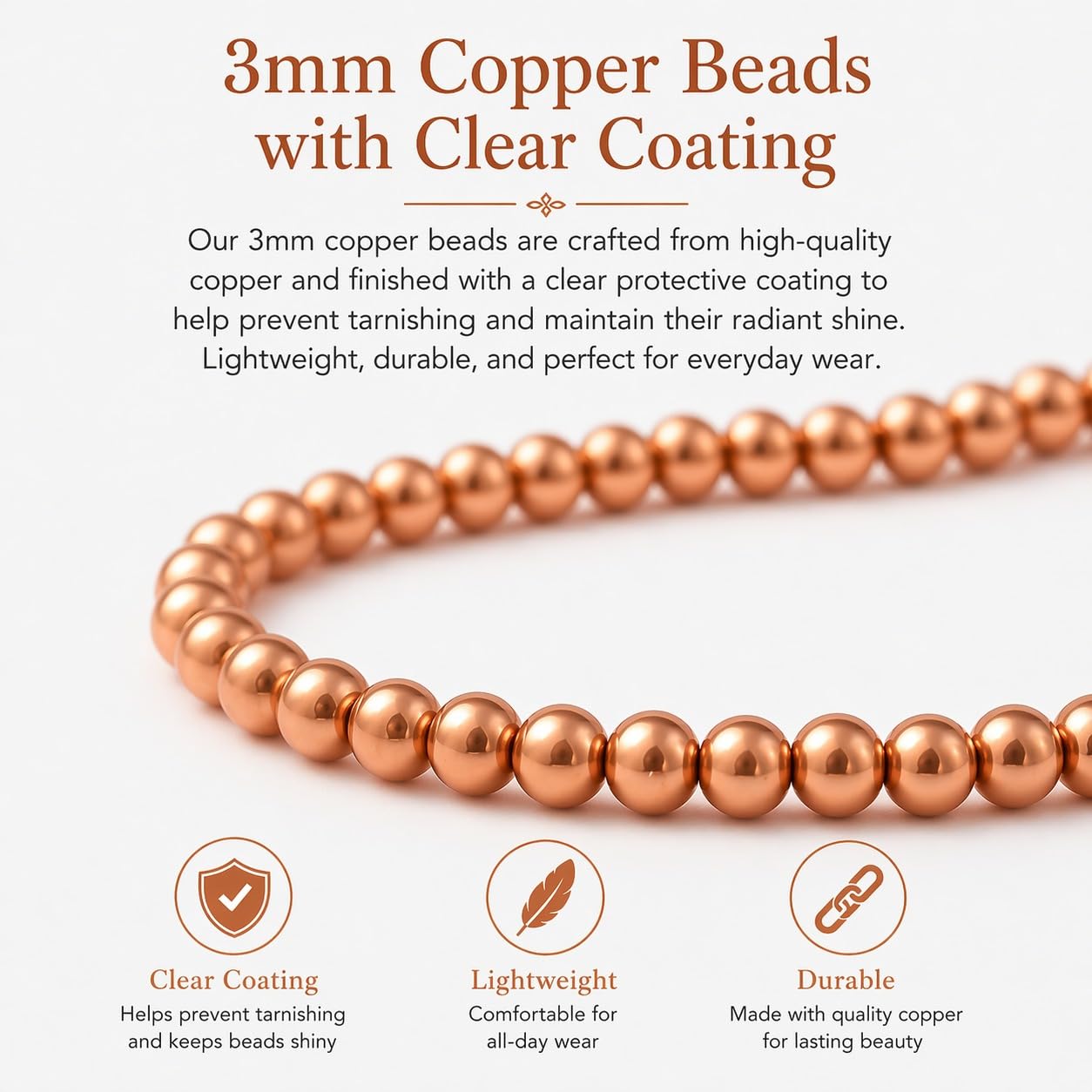 The Blue Yogi Moonstone & Natural Copper Bead Bracelet for Men & Women – Healing Crystal Energy Bracelet for Protection & Positivity