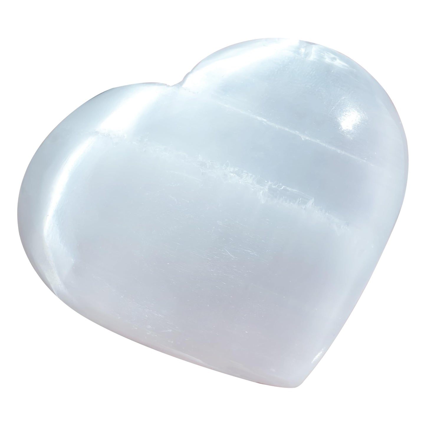 Crocon 50mm Selenite Heart stone Big Heart Shape Puff Stones Set 450+ Carats Pocket Crystal Healing Tumble Collection Palm Worry Stone Balancing Good Luck Charm Meditation Gift Craft Home Decor