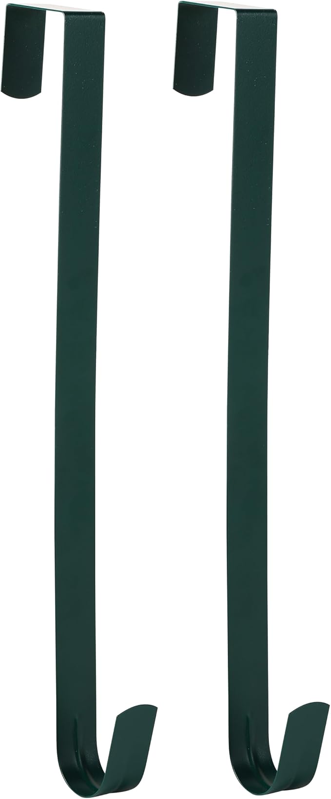 Wreath Hanger for Front Door, Slim Over The Door Hook, Easy to Use and Reusable Holiday Wreath Holder for Christmas, Thanksgiving, Halloween and Daily DÃ©cor (15" Green, 2)