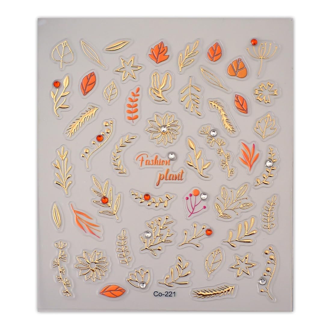 Sevgob 5D Embossed Fall Nail Art Stickers Leaf Nail Stickers Gold Plant Maple Leaf Nail Decals with Rhinestone Designs Self-Adhesive Autumn Nail Supplies for Women Girls Acrylic Nails DIY Manicure